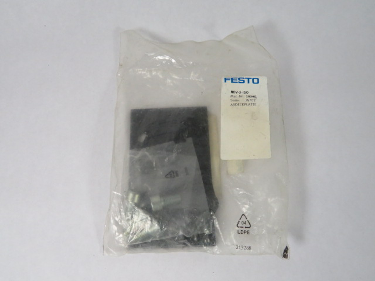 Festo NDV-3-ISO Cover Plate ! NWB !