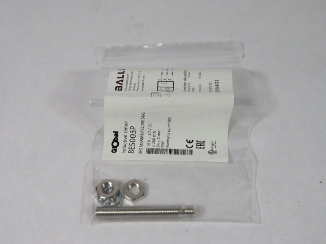 Balluff BES003P Proximity Sensor 2mm Detecting Range 10-30VDC ! NWB !