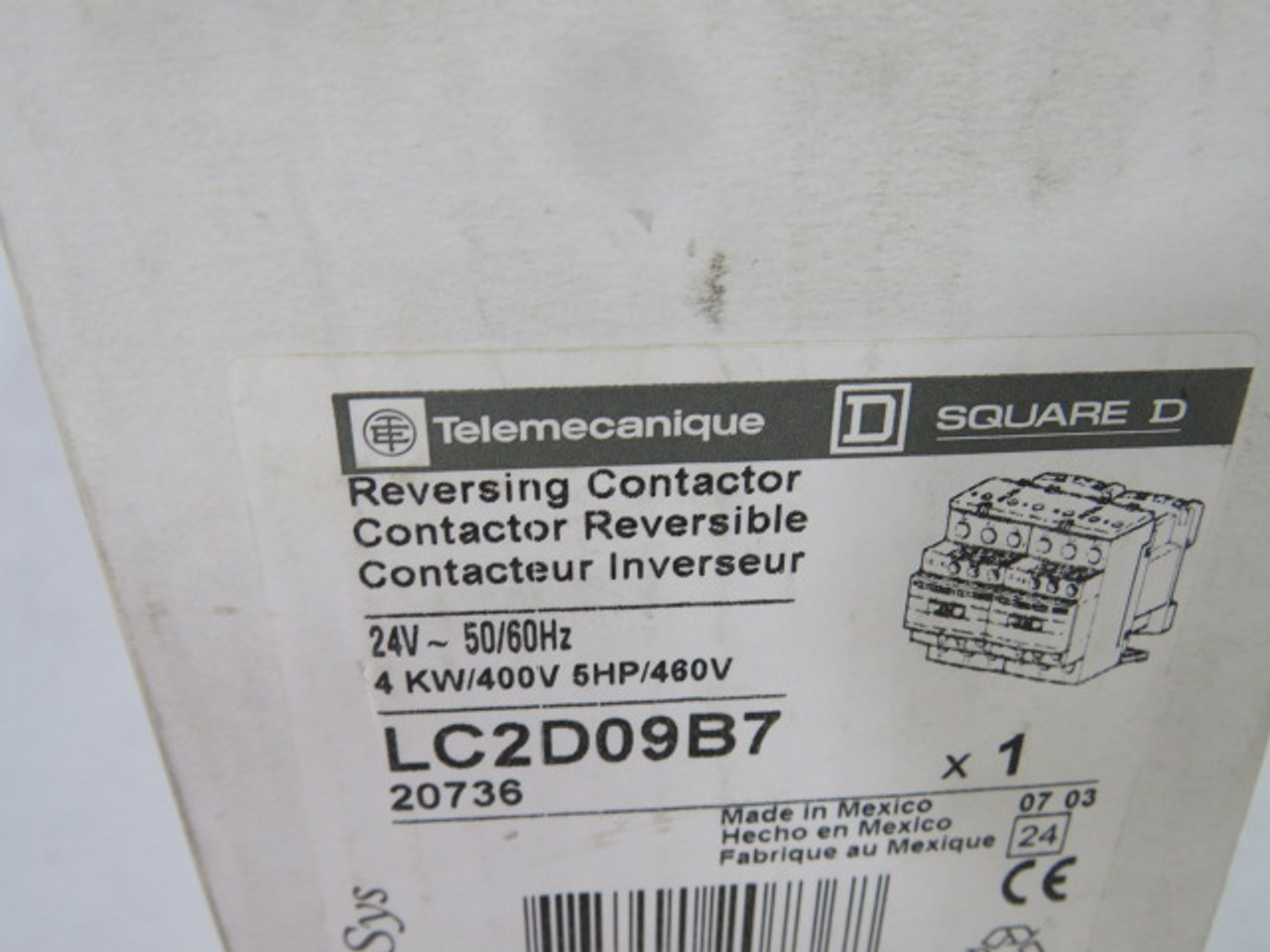 Telemecanique LC2-D09B7 Reversing Contactor 24V 50/60Hz. ! NEW !
