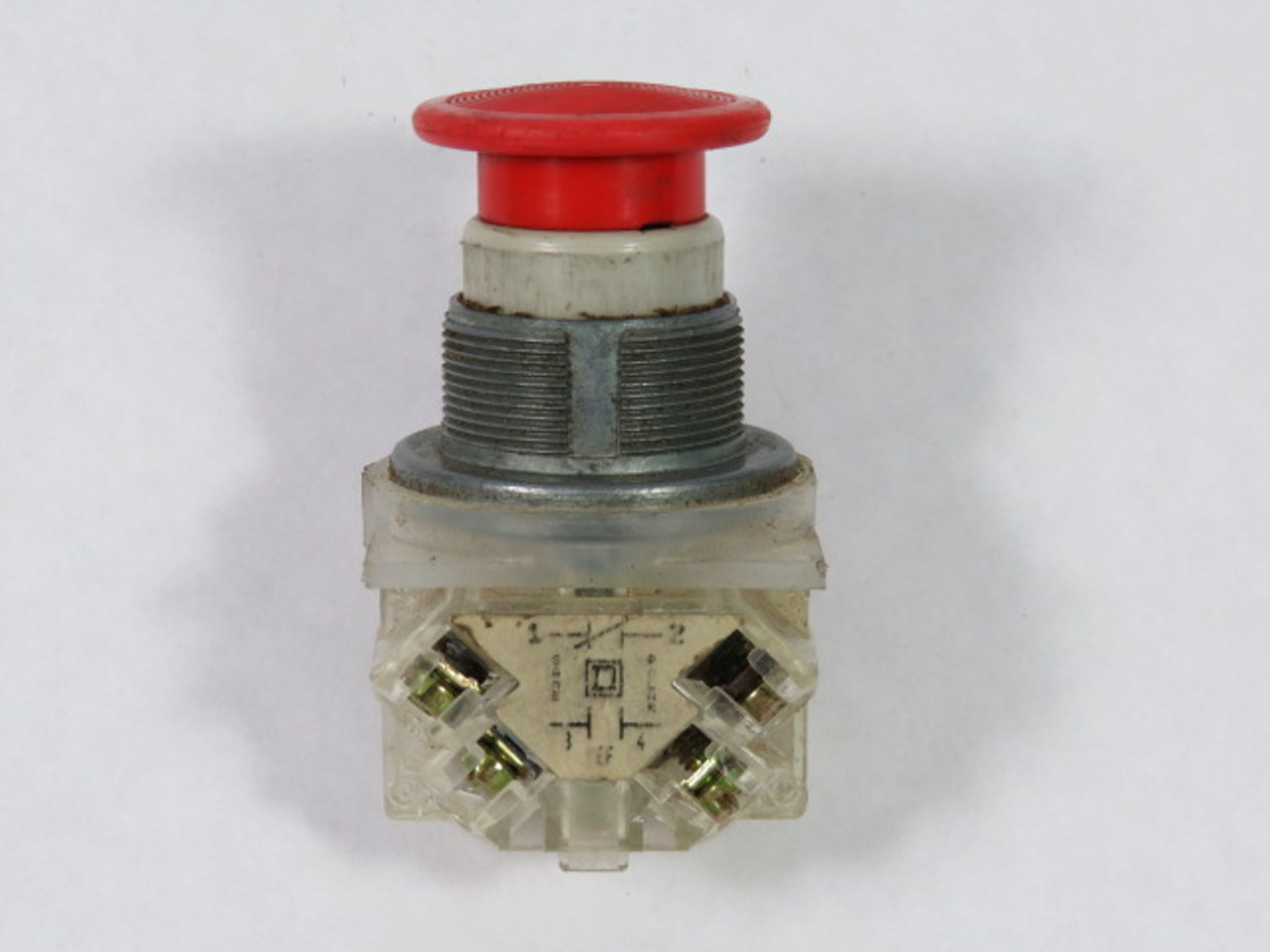 Square D KR24RH13 Push Button 3A 240V 1NO 1NC Red Mushroom USED