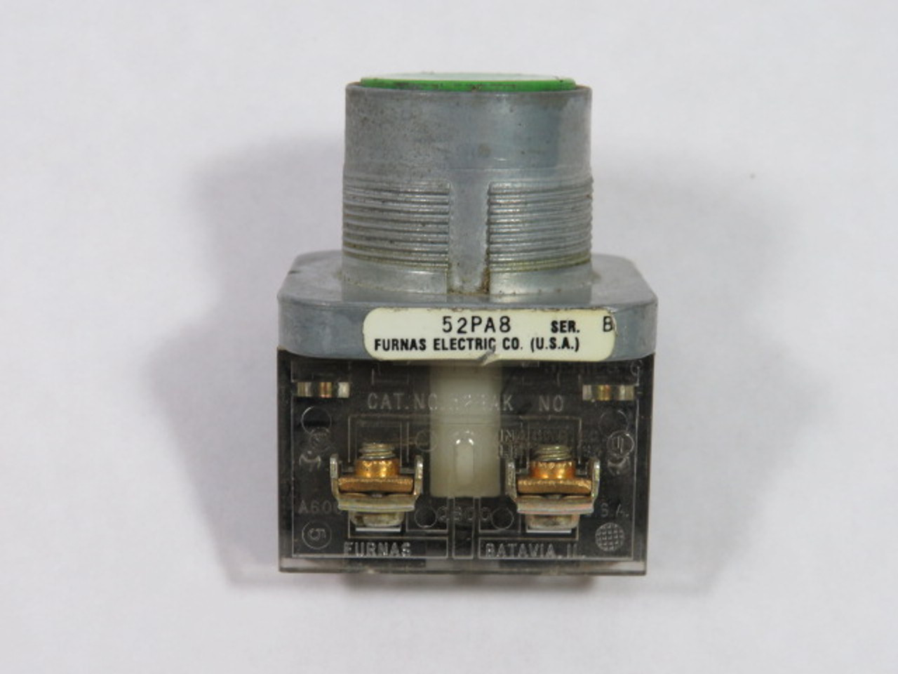 Furnas Electric Co 52PA8 Ser B Push Button 1NO Green Flush USED