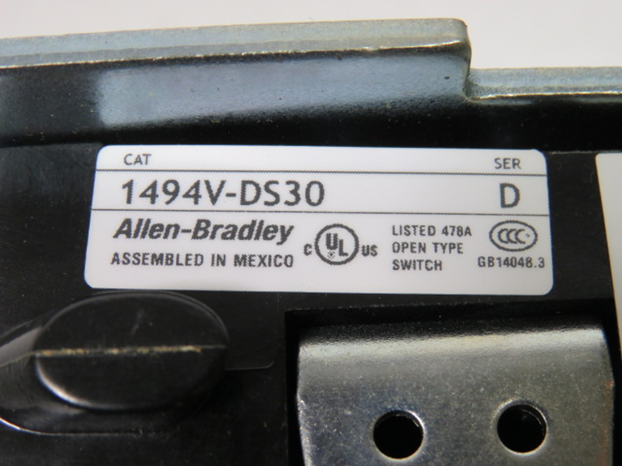 Allen-Bradley 1494V-DS30 Disconnect Switch Ser. D 30A 600Vac 250Vdc ! NOP !