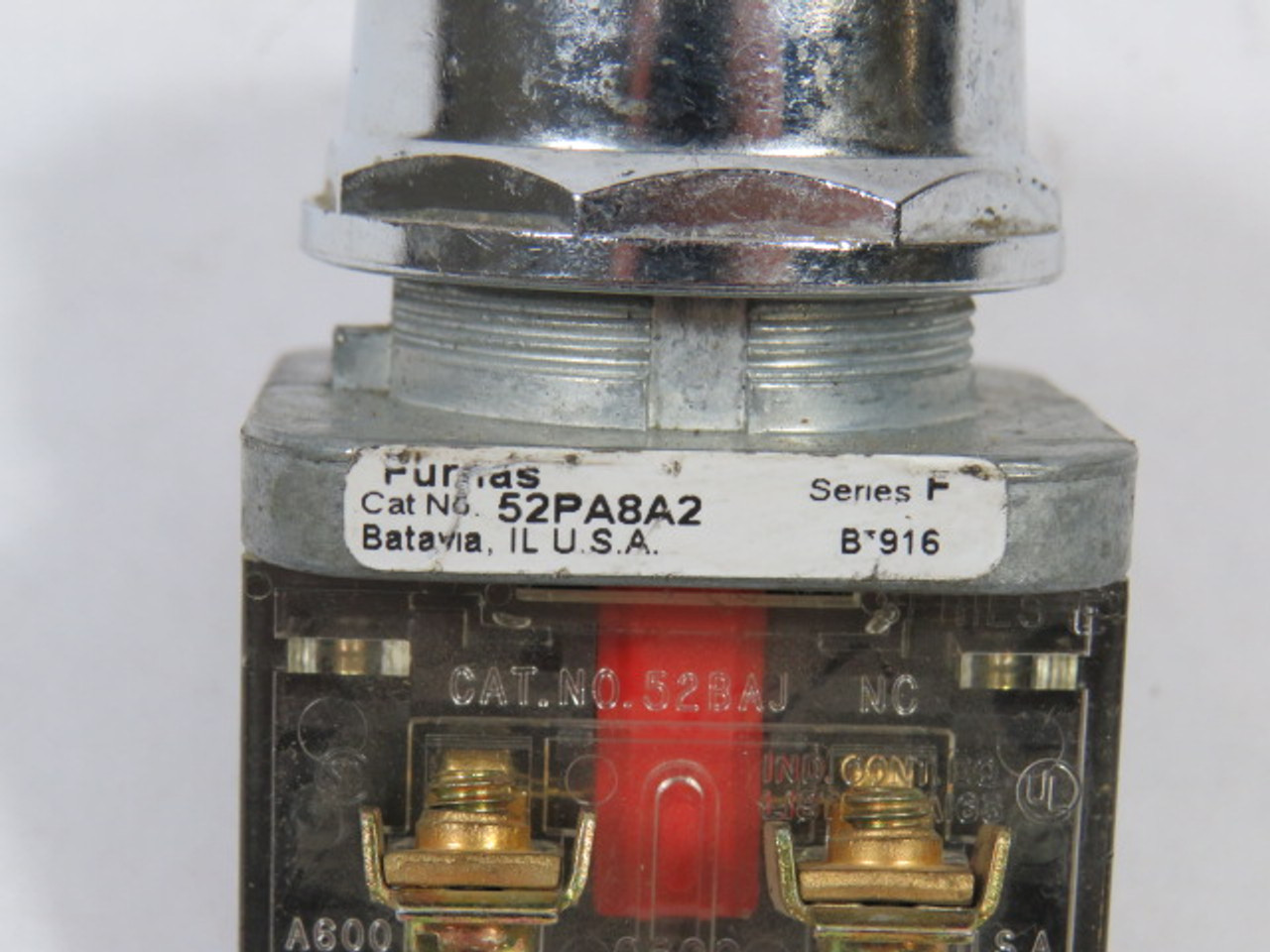 Furnas Electric Co 52PA8A2 Ser F Push Button 1NC Red Flush USED