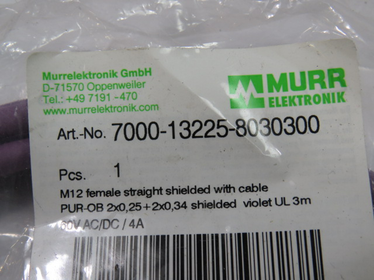 Murrelektronik 7000-13225-8030300 M12 Female W/ Cable DeviceNet Straight ! NWB !