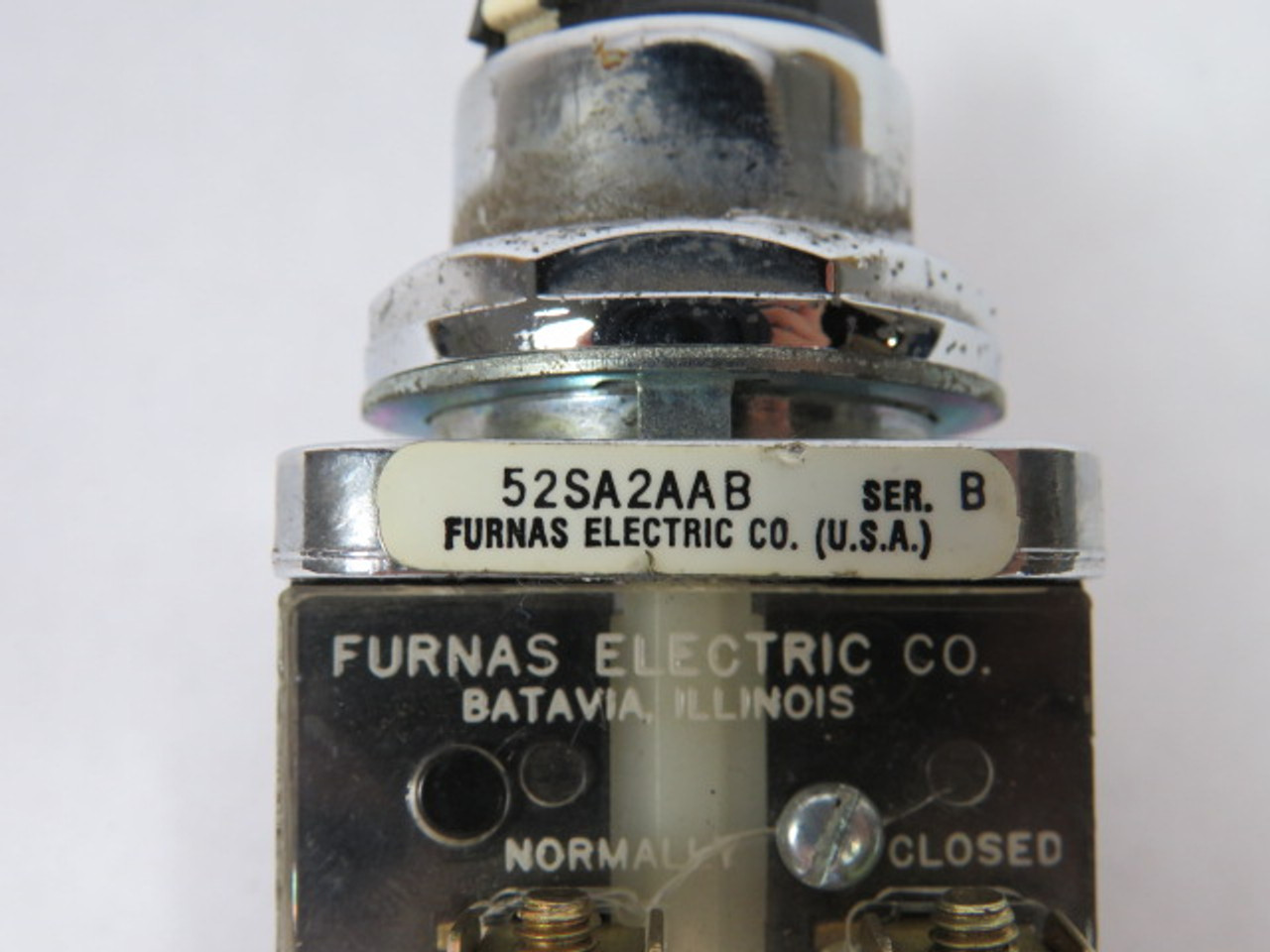 Furnas 52SA2AABA1 Series B Selector Switch 1NO/1NC 2-Position USED