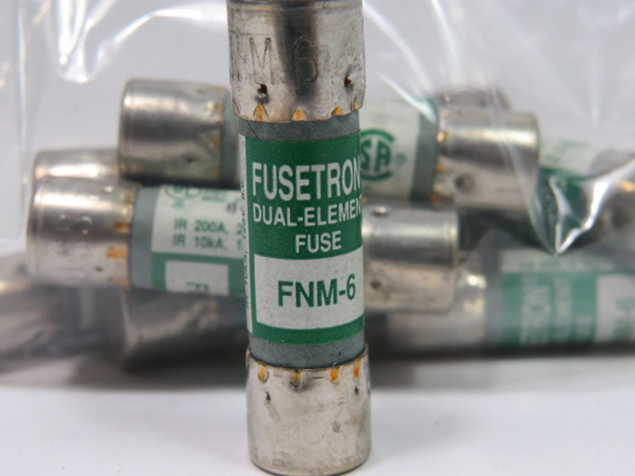 Fusetron FNM-6 Dual Element Fuse 6A 250Vac Lot of 10 USED