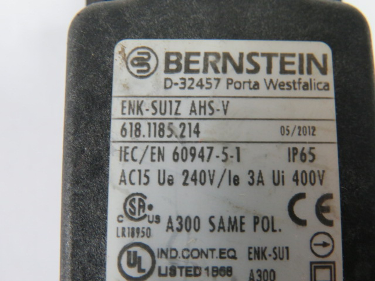 Bernstein 618.1185.214 Plastic Bodied Limit Switch 10A 500V 1/2" NPT USED