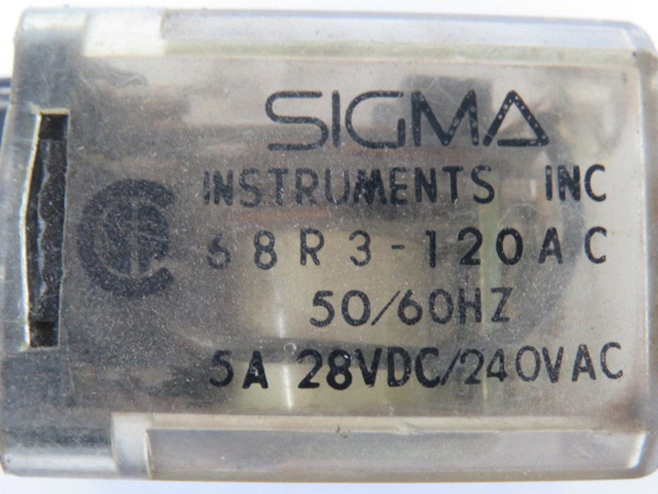 Sigma 68R3-120AC Relay 120VAC Coil 5A 28VDC/240VAC 11-Blade USED