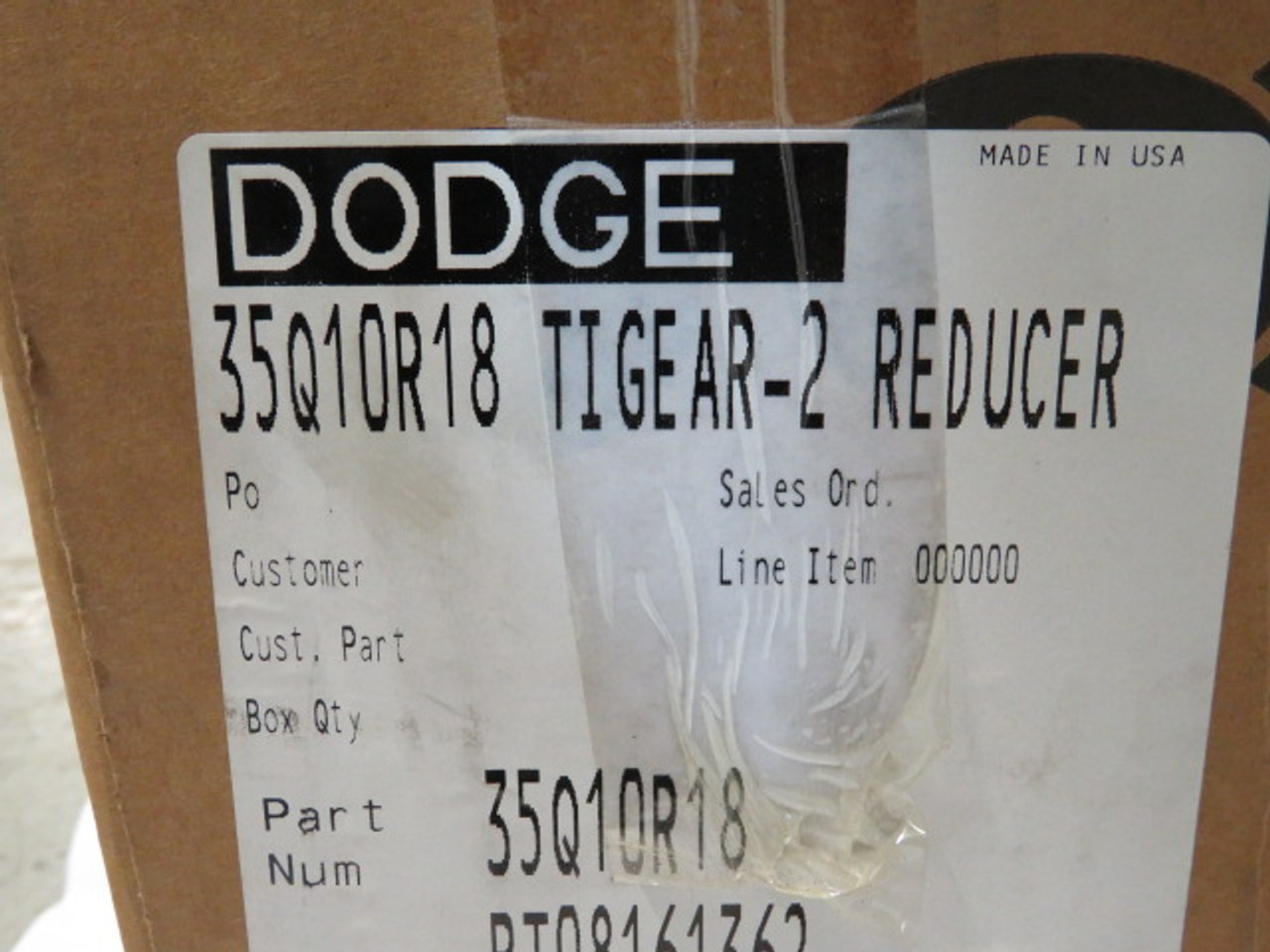 Dodge 35Q10R18 Tigear 2 Reducer 10:1 Ratio 3310lb-in 10HP@175RPM ! NEW !
