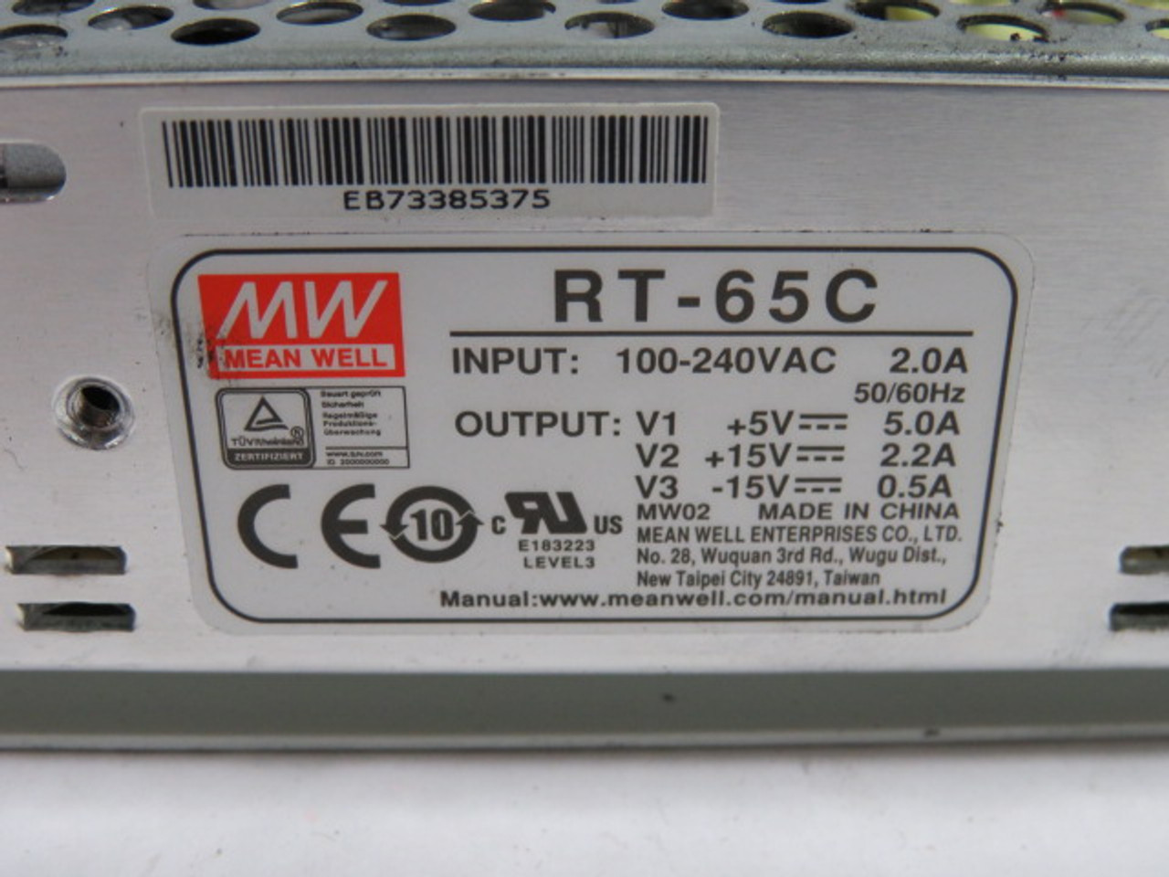 Meanwell RT-65C Power Supply 100-240VAC 65W 50/60Hz USED