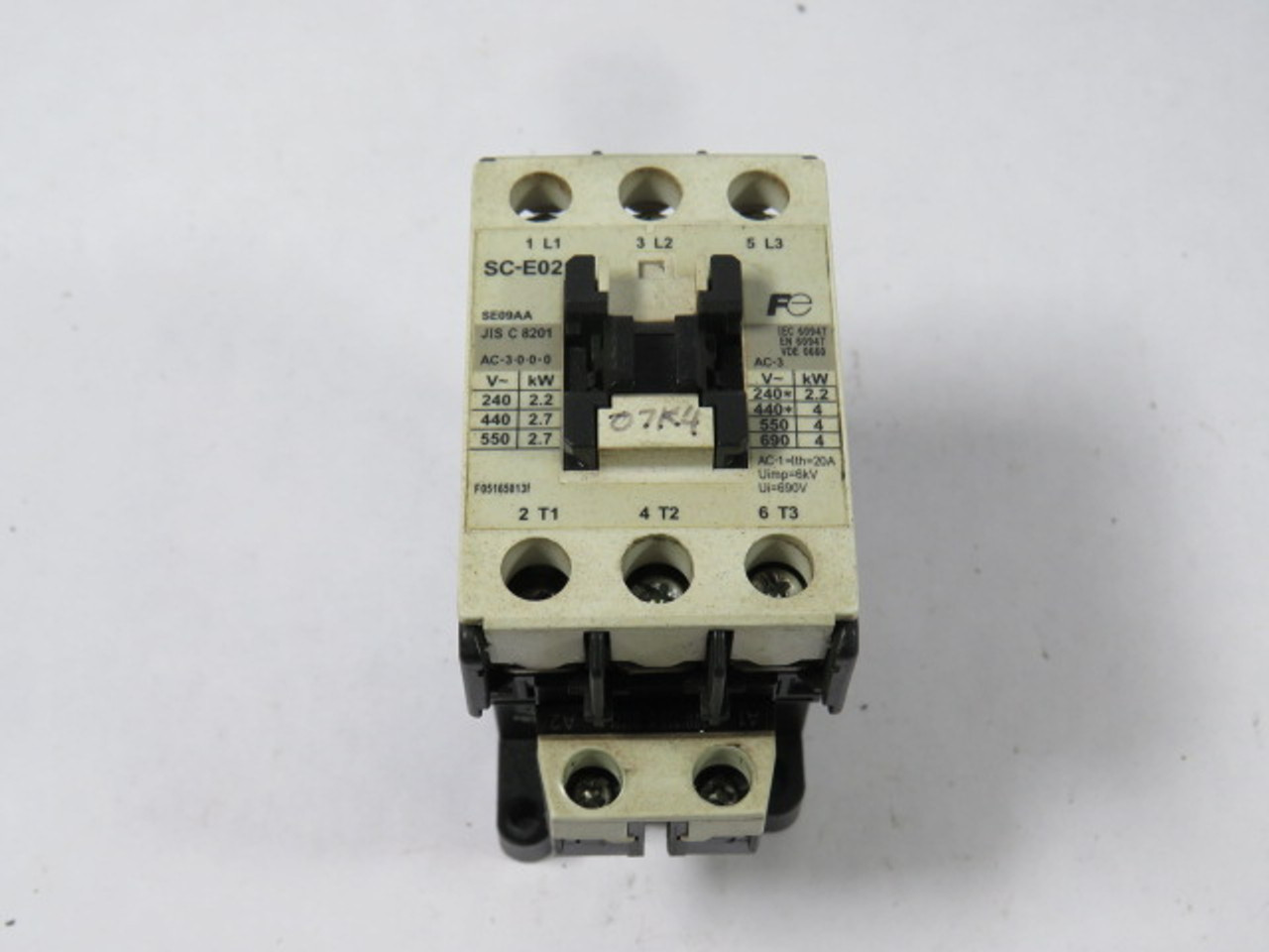 Fuji Electric SC-E02 Contactor 100/110V 50Hz 110/120V 60Hz USED