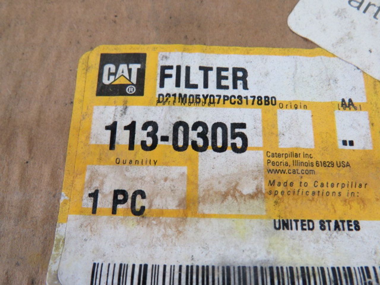 Caterpillar 113-0305 Cab Air Filter ! NEW !