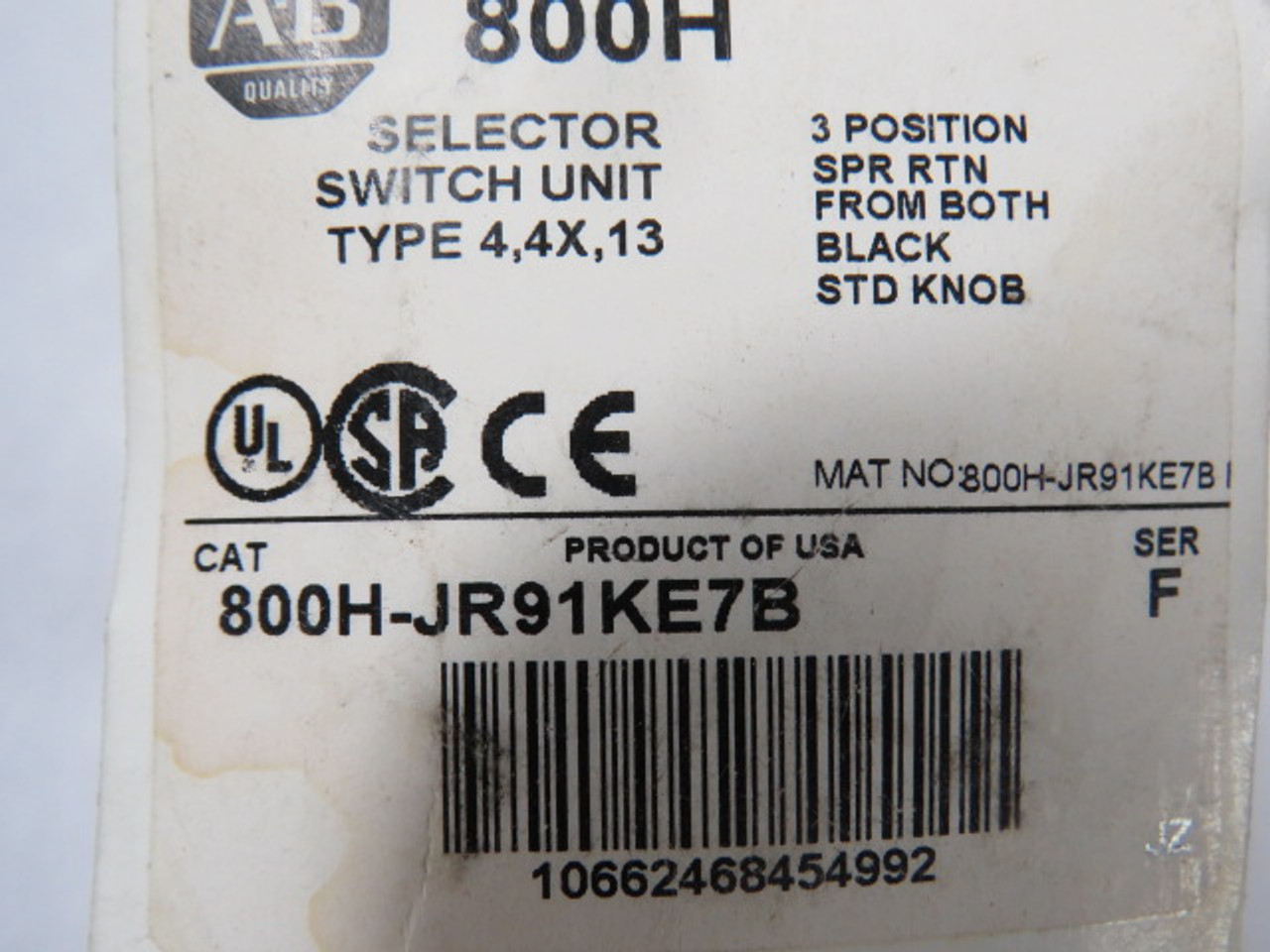 Allen-Bradley Series F Selector Switch 2NO 2NC 3-Position 30.5mm ! NEW !