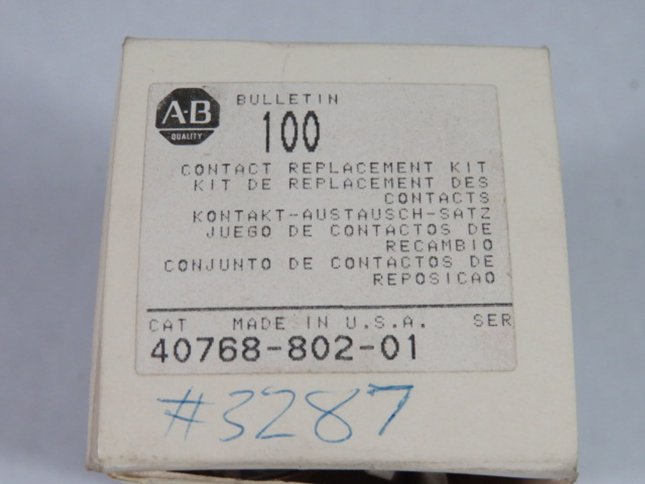 Allen-Bradley 40768-802-01 Contact Kit 45A 600VAC 3P ! NEW !