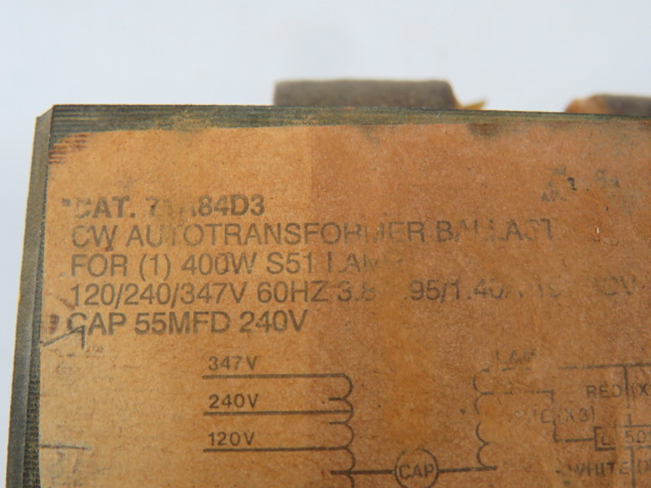 Advance 71A84D3 Autotransformer Ballast 400W 120/240/347V 60Hz USED