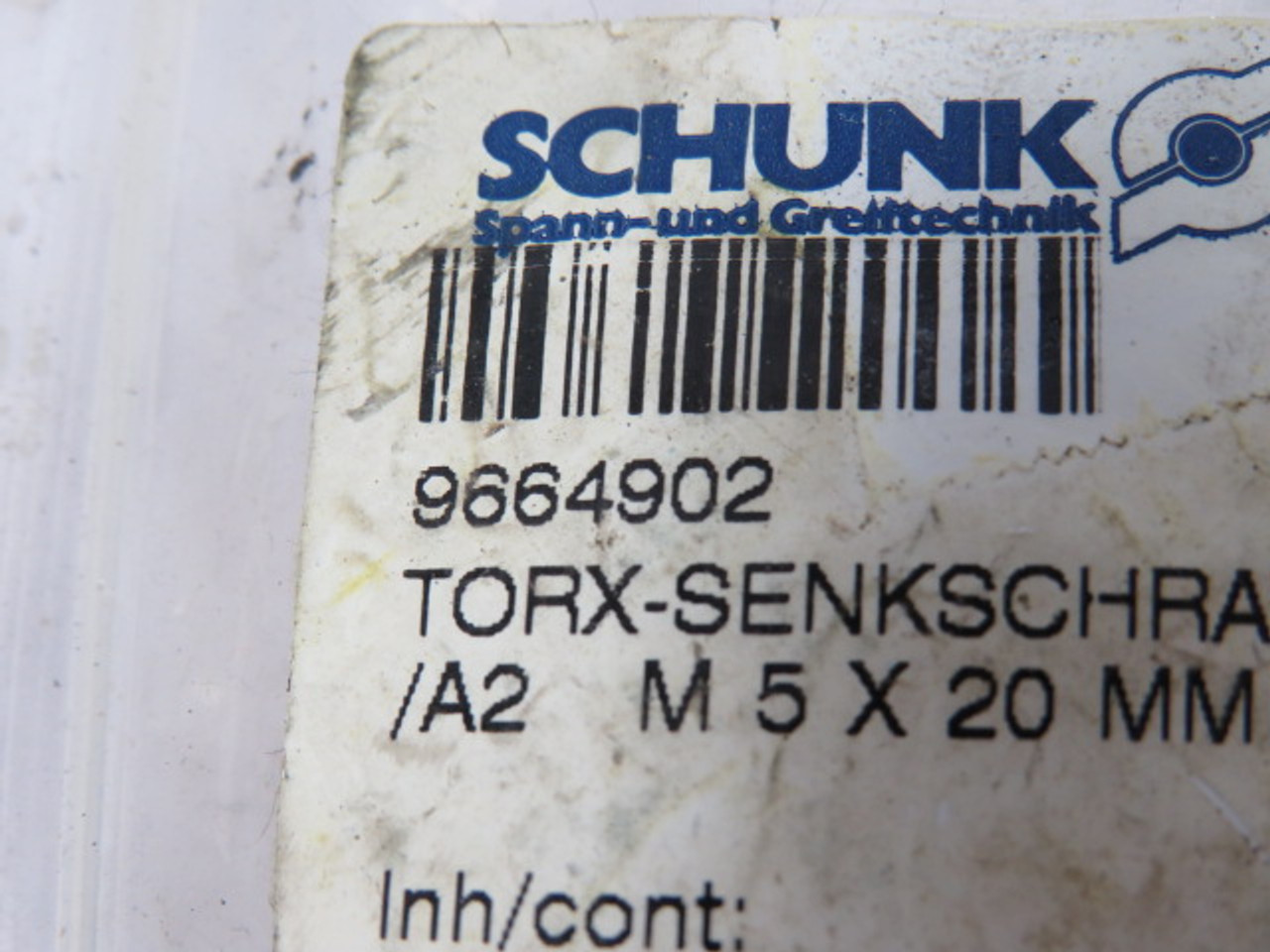 Schunk 9664902 Countersunk Screw M5 x 20mm 55 Pcs ! NWB !