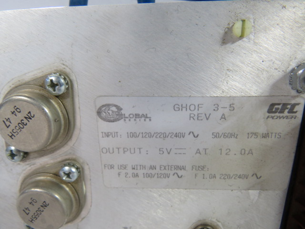 GFC GHOF-3-5 Power Supply In. 100/120/220/240VAC 50/60Hz. .75W USED