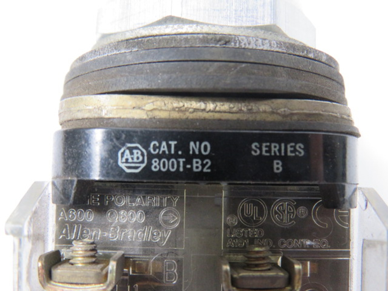Allen-Bradley 800T-B2A Series B Black Push Button Extended 1NO/1NC USED