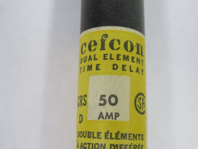 Cefcon CRS-50 Dual Element Time Delay Fuse 50A 600V USED