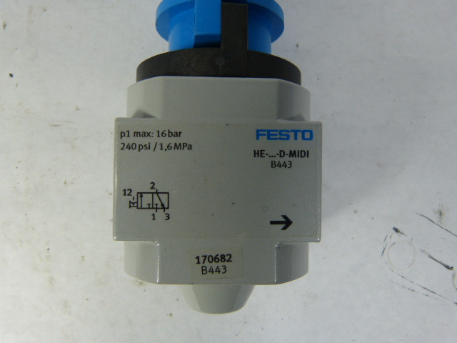 Festo 170682 HE-D-MIDI On-Off Valve 16 bar 240 psi 1.6 MPa ! NEW ...