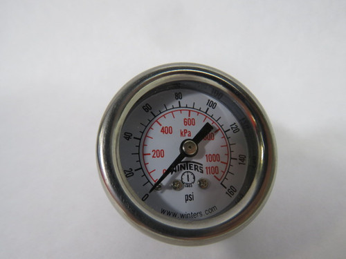 Winters PEM1421 Pressure Gauge 1100kPa 160PSI 1.5" Diameter 1/8"NPT USED