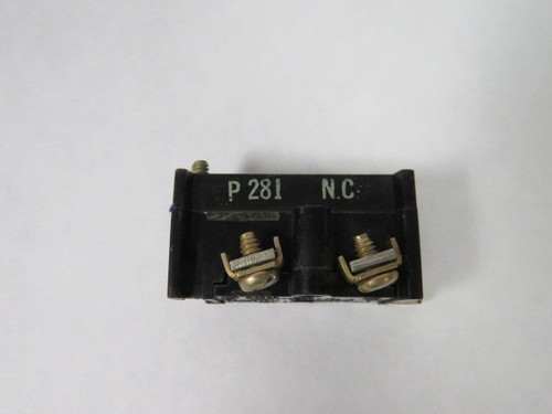Cutler-Hammer E30P281 Contact Block 600VAC 250VDC 1NC USED