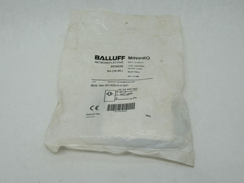 Balluff BOS-16K-AU-0ZD-0.2-S21 Retroreflective Sensor 22-250V 5m SHELF WEAR NWB