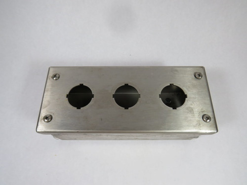 Hammond 1435SSC 3-Hole Push Button Enclosure 8 x 3.25 x 2.75" USED