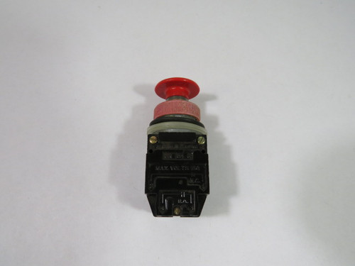 General Electric CR104A8223 Red Mushroom Push Button 2NO/2NC USED