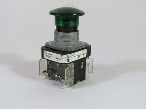 Allen-Bradley 800T-QM24G SER T Illuminated Green Push Button 24V AC/DC USED