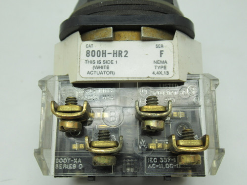 Allen-Bradley 800H-HR2A Series F 2-Position Selector Switch 1NO 1NC USED