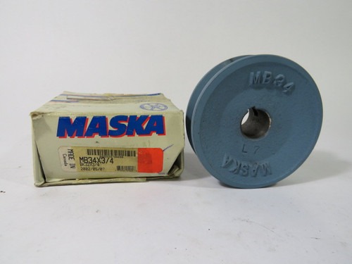 Maska MB34X3/4 V-Belt Sheave 3/4" Bore 1 Groove 3.35" OD A/B/4L/5L Belts ! NEW !