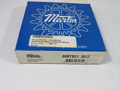 Martin 60BTB21 Bushed Bore Sprocket 2" Max Bore 21 Teeth 60 Chain ! NEW !