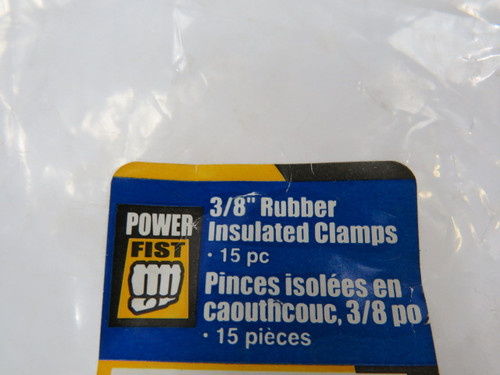 Power Fist 8205411 3/8" Rubber Insulated Clamps Pack of 15 ! NWB !