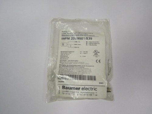 Baumer IWFM20U9501/S35 Inductive Sensor 14-30VDC ! NWB !