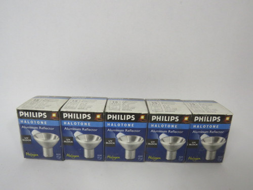 Philips 6424 Halotone Aluminum Reflector 15W 6V 5-Pack ! NWB !