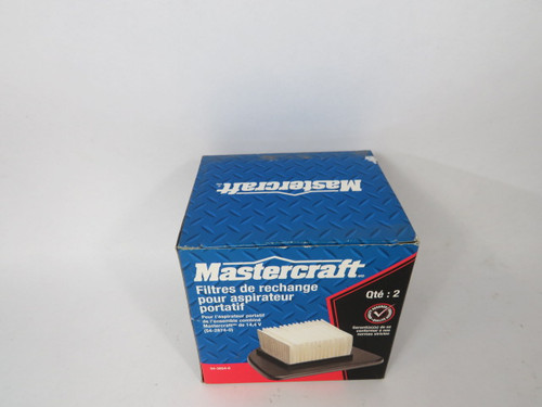 Mastercraft 54-3054-6 Hand Vac Filter 2-Pack ! NEW !