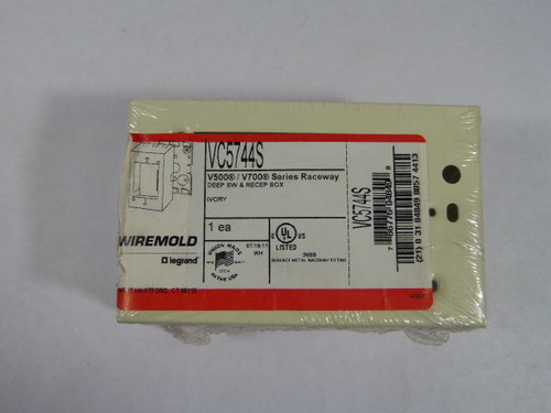 Wiremold V5744S VC5744S Rectangular 1-Gang Deep Switch Receptacle Box ! NEW !
