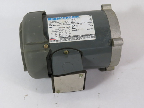 Marathon Hydraulic Pump Motor 1/2HP 1725RPM 208-230/460V 56C TEFC 3Ph USED