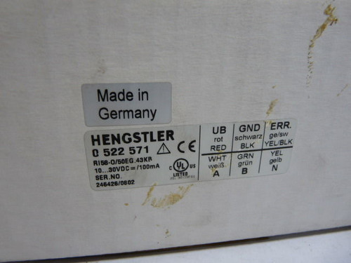 Hengstler 0522571 Rotary Encoder 10-30VDC ! NEW !