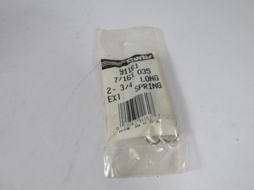 Curtis 91161 Extension Spring 2-3/4" L 7/16" OD .035" WD 2-PK ! NWB !