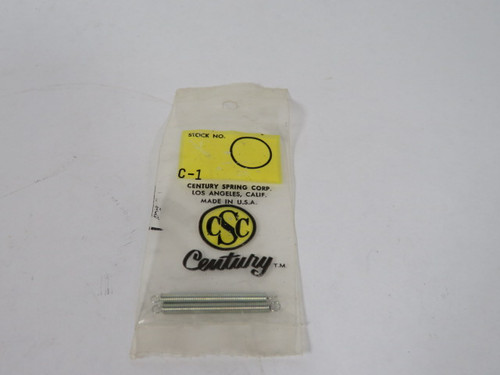 Century Spring C-1 Extension Spring 1-1/2" L 1/8" OD .015 WD 2-Pk ! NWB !