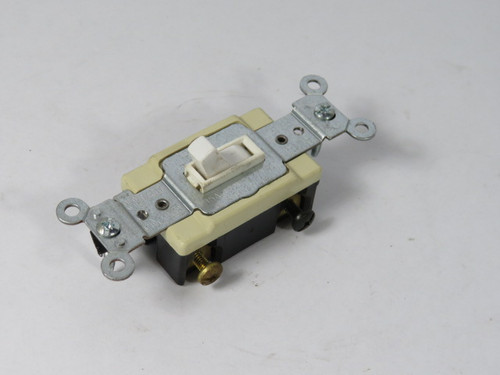 Leviton CS415-2A Commercial Almond Toggle Switch 120-277VAC 15A 4-Way USED