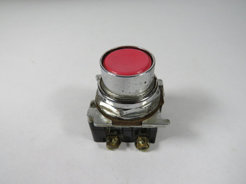 Cutler-Hammer 10250T30R Red Flush Push Button 1NO/1NC USED