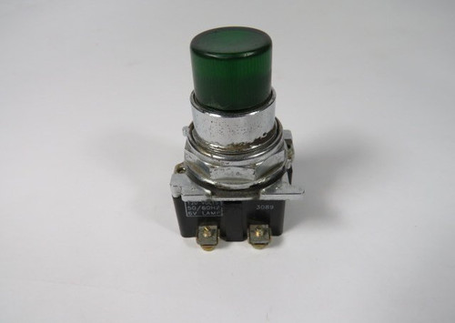 Cutler-Hammer 10250T76G Green Push Button 120V 50/60HZ No Contacts USED