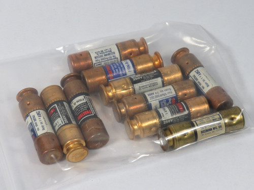 Fusetron FRN-R-1 Dual Element Time Delay Fuse 1A 250V Lot of 10 USED
