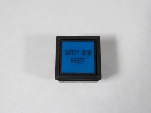 IDEC LW7L-M1-S Blue Square Push Button Operator "SAFETY DOOR RESET" USED