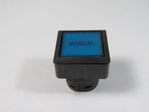 IDEC LW7L-M1-S Blue Square Push Button Operator "MANUAL" USED