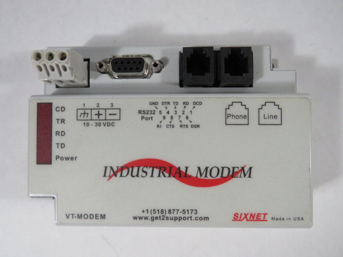 Sixnet VT-MODEM-1-US Industrial Telephone Modem 3VDC @ 80mA USED
