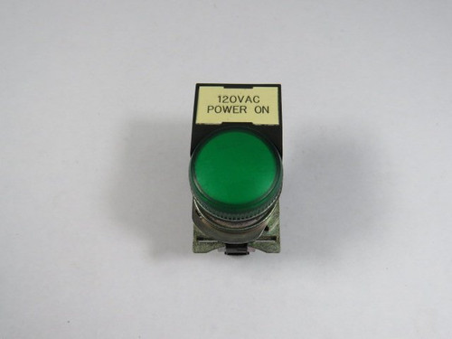 Allen-Bradley 800FM-P3 Green Pilot Light Operator w/ Light Module USED